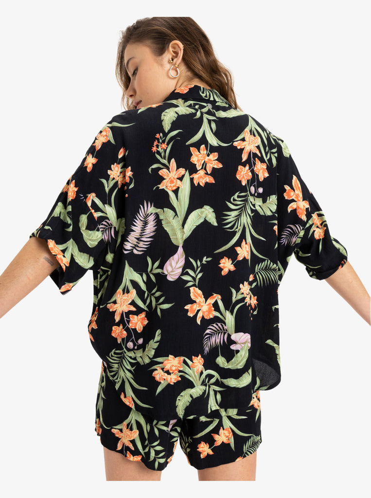 Blusa Roxy Beach Nostalgia Anthracite Island Escape