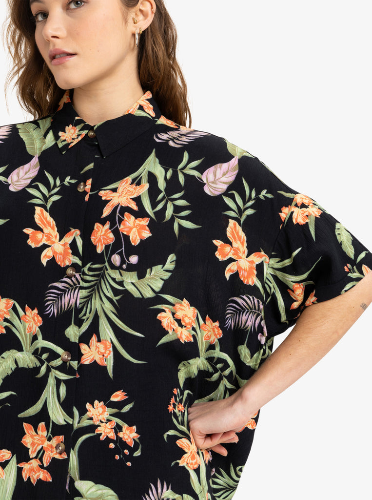Blusa Roxy Beach Nostalgia Anthracite Island Escape