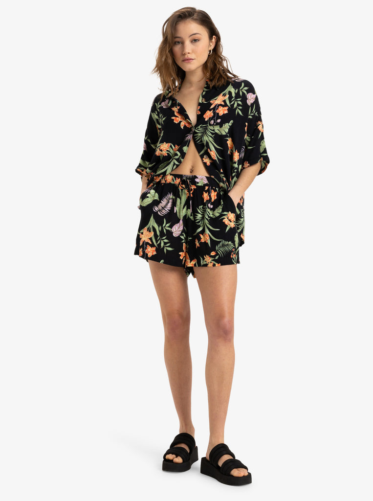 Blusa Roxy Beach Nostalgia Anthracite Island Escape