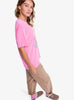 Camiseta Roxy Sunnyoversize Ootic Wash Pink Cosmos