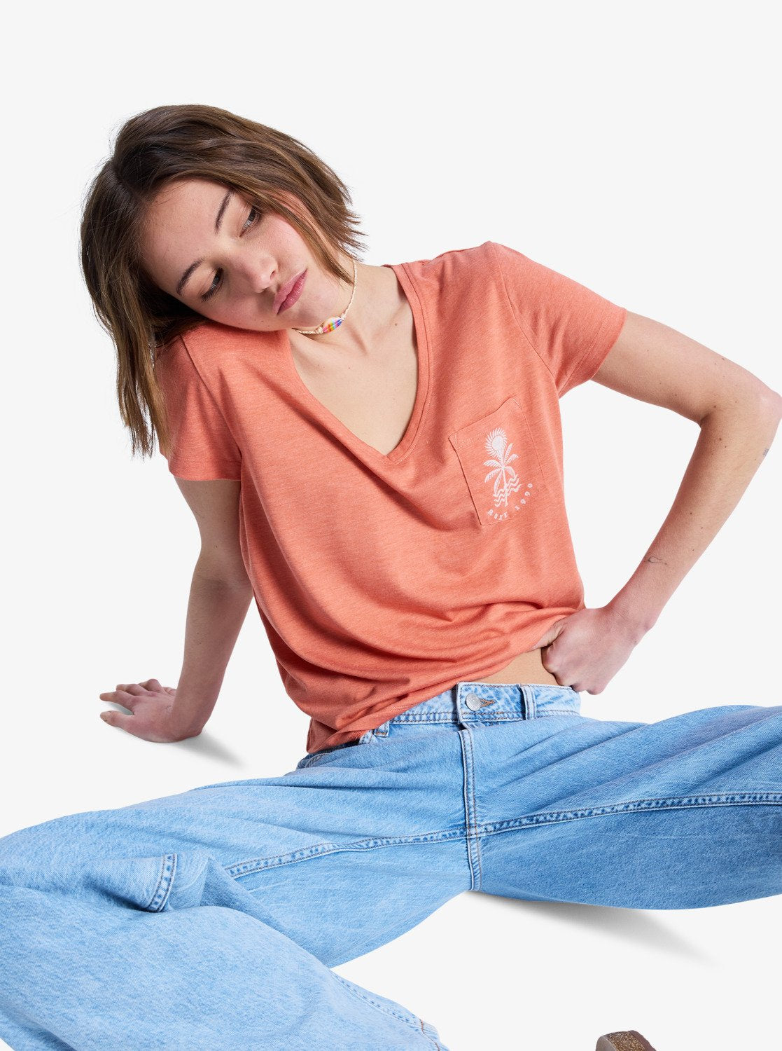 Camiseta Roxy Laguna Green Apricot Brandy