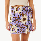 Falda corta RIP CURL Sun Drenched mujer estampado tropical verano viscosa ligera