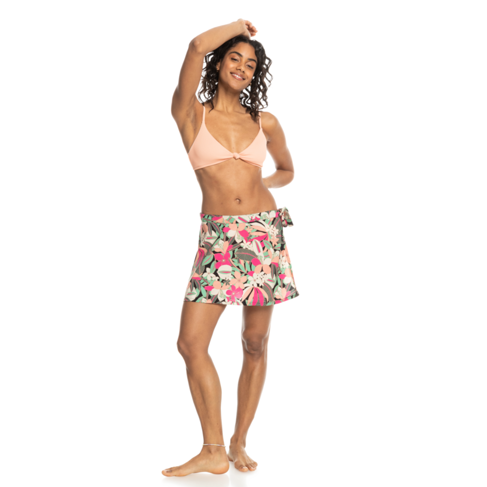 Falda de playa ROXY Ocean Trip Anthracite estampada para mujer estilo surf verano