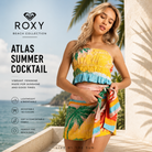 Falda de playa Roxy Atlas Summer Cocktail para mujer con estampado tropical multicolor y estilo veraniego