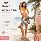 Falda de playa Roxy Ocean Trip Anthracite en fotografía editorial propia de THE SURF TOWN con estilo beach club tropical premium y ambiente surf lifestyle femenino