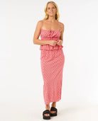 Falda RIP CURL Cala Mayor Red mujer falda larga verano estampada surf