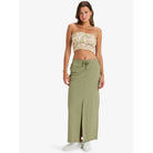Falda ROXY Iconic Land Oil Green mujer falda larga verde oliva estilo surf verano