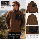 Forro Polar Salty Crew Tundra Polar Fleece 1/2 Zip Friar Brown, imagen editorial propia de THE SURF TOWN