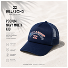 Gorra Billabong Podium Navy Multi Kid para niños con diseño trucker azul marino y estilo surf