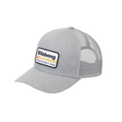 Gorra Billabong Walled Trucker Grey Heather gris unisex con panel trasero de rejilla tipo trucker y cierre ajustable snapback