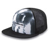 Gorra Dakine Spur Trucker Dandelions tie dye blanco y negro con rejilla trasera y cierre snapback ajustable