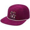 Gorra Dakine Tour Unstructured Viva Magenta de pana con bordado frontal y cierre strapback ajustable