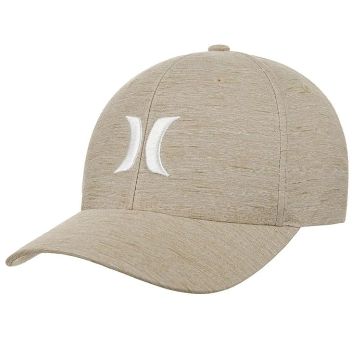 Gorra Hurley H2O Dri One & Only Heather Bone con ajuste elástico y diseño surf para hombre