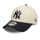 Gorra New Era NY Bone Black II beige y negra modelo 9FORTY con visera curvada