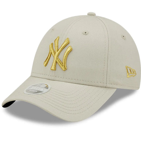 Gorra New Era New York Yankees Metallic Logo 9FORTY Beige Gold