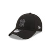 Gorra New Era NY negra 9FORTY League Basic con logo en contorno blanco ajustable
