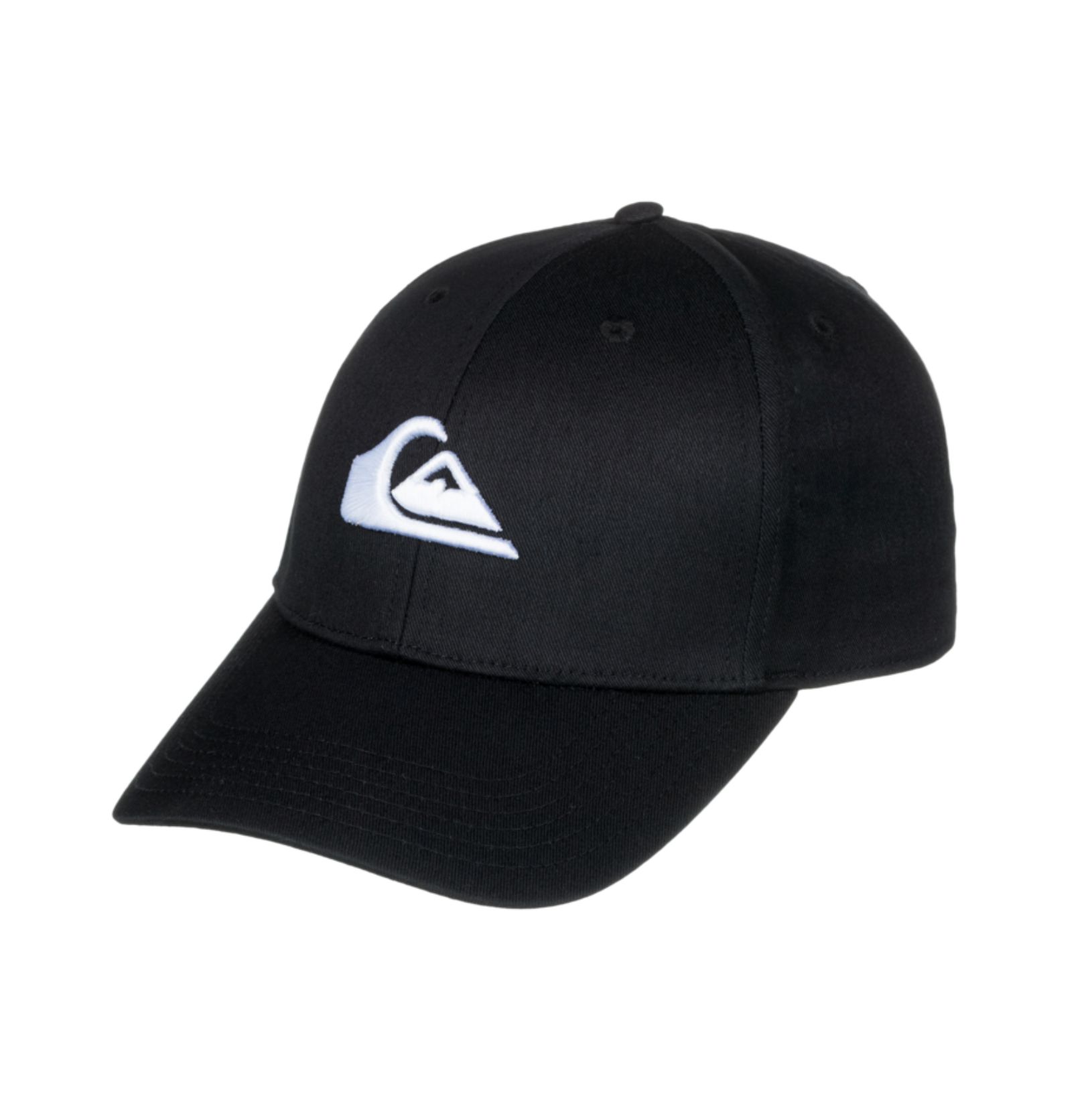 Gorra Quiksilver de color negro con logo bordado en color blanco