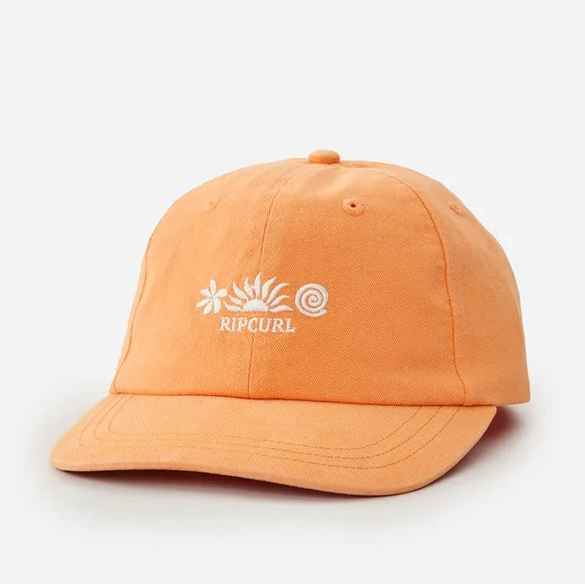 Gorra Rip Curl Mix 6 Panels Light Orange naranja claro con logo bordado y cierre ajustable strapback estilo surf