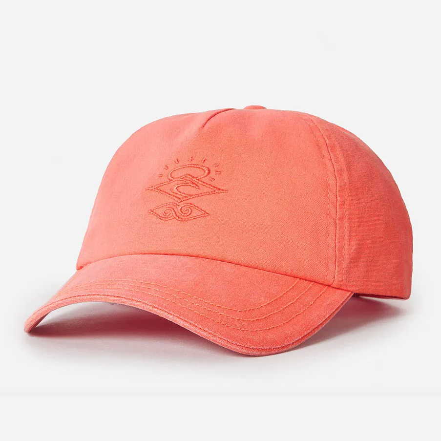 Gorra Rip Curl Search Icon Cap Bright Coral coral con logo bordado y cierre ajustable strapback