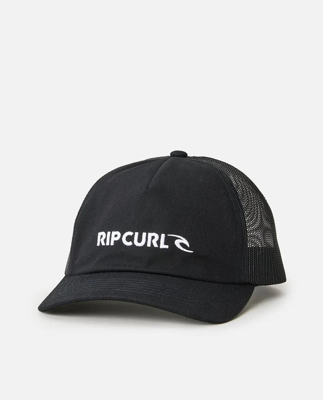 Gorra RIP CURL Trucker Brand Icons Black gorra trucker de surf negra con rejilla trasera y logo Rip Curl bordado