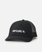 Gorra RIP CURL Trucker Brand Icons Black gorra trucker de surf negra con rejilla trasera y logo Rip Curl bordado