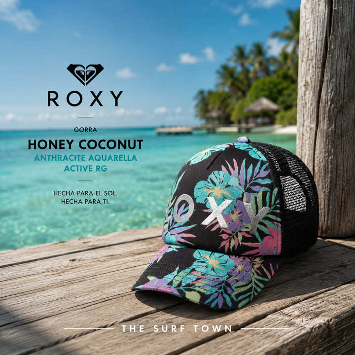 Gorra Roxy Honey Coconut Aquarella Active RG - Antracita (Anthracite)