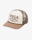 Gorra RVCA Ridge Curved Silver Bleach gorra trucker beige con malla trasera y parche RVCA vintage