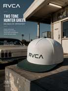 Gorra Rvca Two Tone Hunter Green editorial lifestyle premium snapback