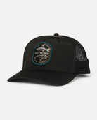 Gorra Salty Crew Baited Retro Trucker Black negra con parche frontal y rejilla trasera