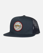 Gorra Salty Crew Jimmy Trucker Navy azul marino con parche frontal circular y rejilla trasera