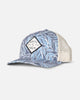Gorra Salty Crew Sealine Retro Trucker azul Fin Blue con rejilla trasera y cierre snapback ajustable