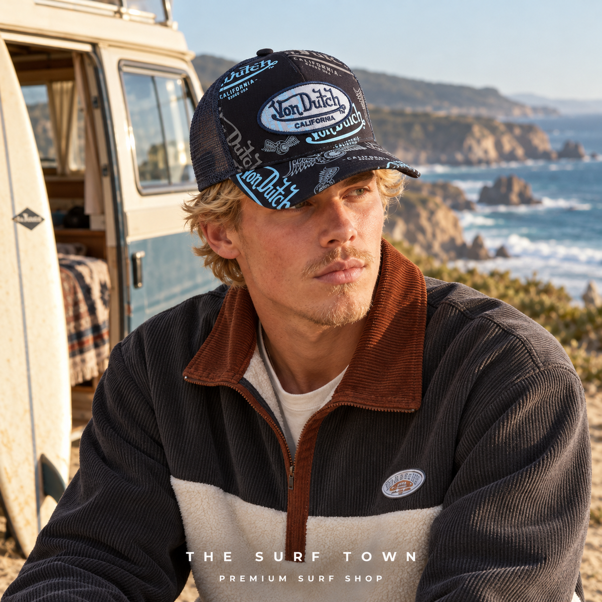Gorra Von Dutch Cafe 06 en editorial costera de THE SURF TOWN