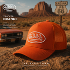 Gorra Von Dutch Trucker Orange en fotografía editorial propia de THE SURF TOWN inspirada en la Ruta 66 y el desierto de Arizona