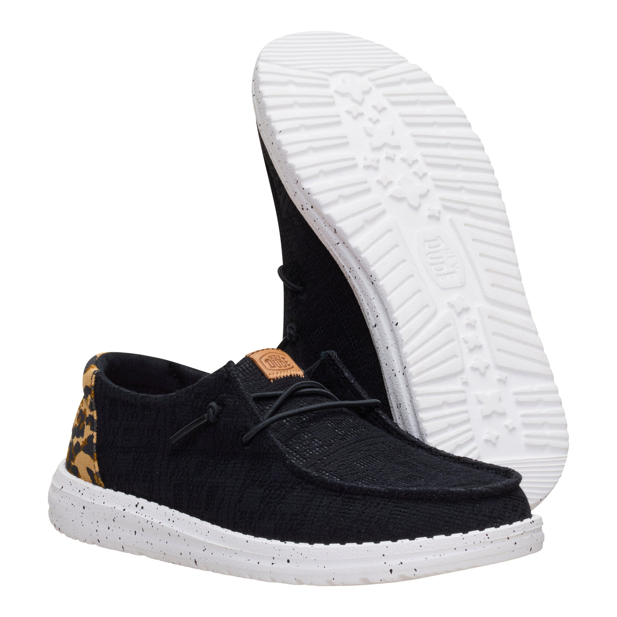 Suela ligera del par HEYDUDE Wendy Wildcat Black Leopard