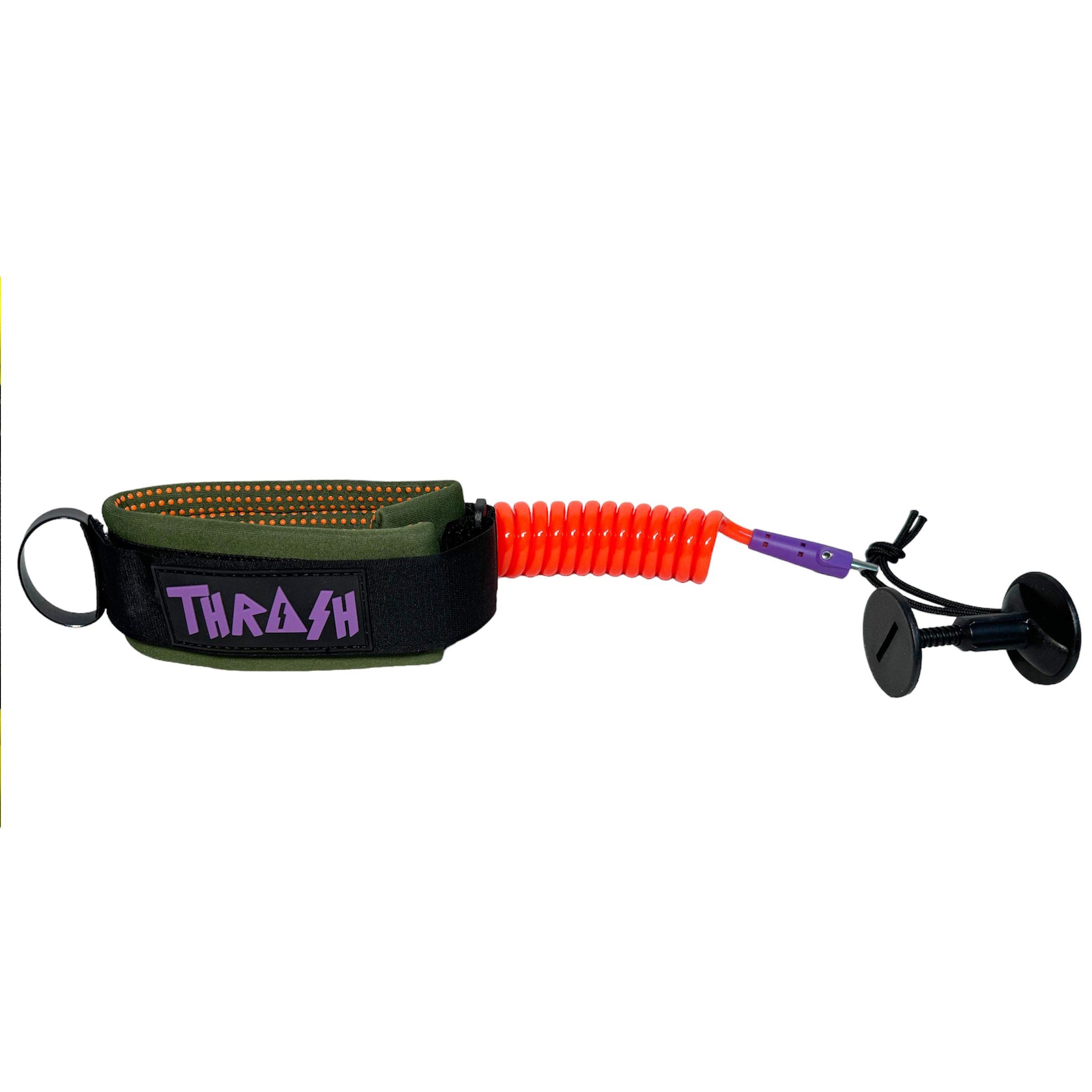 invento THRASH Point Grip bodyboard army orange leash surf resistente cómodo