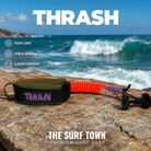 Invento Thrash Point Grip Bodyboard Army Orange con cable espiral naranja y brazalete acolchado verde militar, imagen editorial propia de THE SURF TOWN