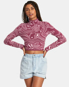 Jersey RVCA Apres Mulberry para mujer jersey de punto con estampado gráfico