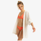 Kimono ROXY Fun Swell Egret mujer crochet blanco playa verano boho ligero