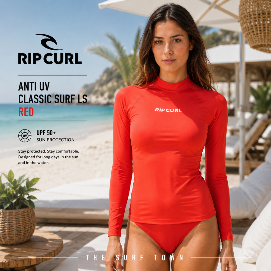 Licra Rip Curl Anti UV Classic Surf Ls Red en vídeo