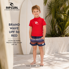 Licra Rip Curl Brand Wave UPF 50 Red para niño con protección solar y manga corta