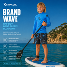 Licra Rip Curl Brand Wave UPF Boy Long Sleeve Blue Gum para niño practicando paddle surf con protección solar UPF 50
