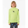 Licra RIP CURL niño manga larga verde con protección solar UPF 50 para surf y playa