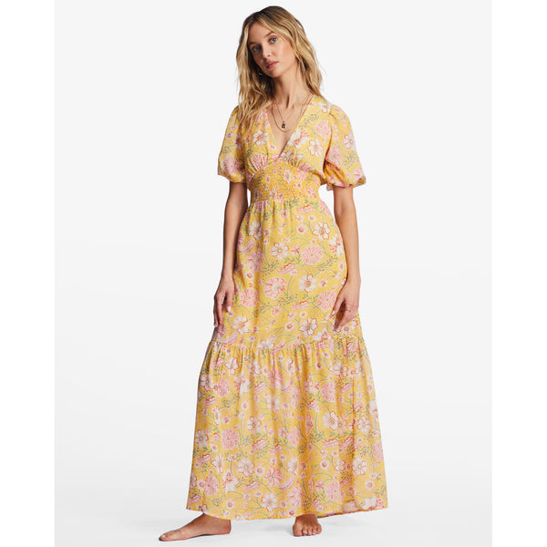 Maxi Vestido Billabong Spellbound Golden Peach