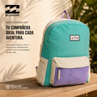 Mochila Billabong Since 73 Schools Out Aqua Haze en tonos aqua y lila con estilo surf lifestyle