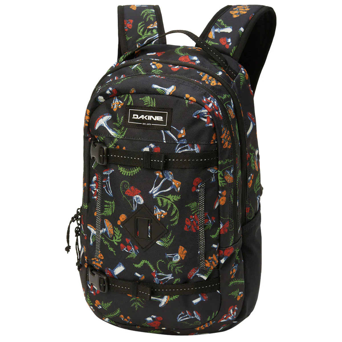 Mochila DAKINE Mission Pack 18L Mushroom Wonderland mochila unisex negra estampado setas