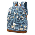 Mochila DAKINE Wednesday Backpack 21L Okika con estampado floral tropical azul y bolsillos laterales