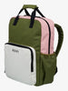 Mochila ROXY Schoolie Oil Green con compartimento principal amplio y diseño surfer femenino