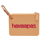 Monedero Havaianas Logomania Carabiner Peach color melocotón con logo rojo y mosquetón