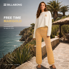 Pantalón Billabong Free Time Marigold en fotografía editorial propia de THE SURF TOWN con experiencia coastal premium y estilo surf lifestyle femenino