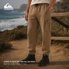 Pantalón Quiksilver Cargo Fleece Bottom Fallen Rock beige estilo surfwear premium